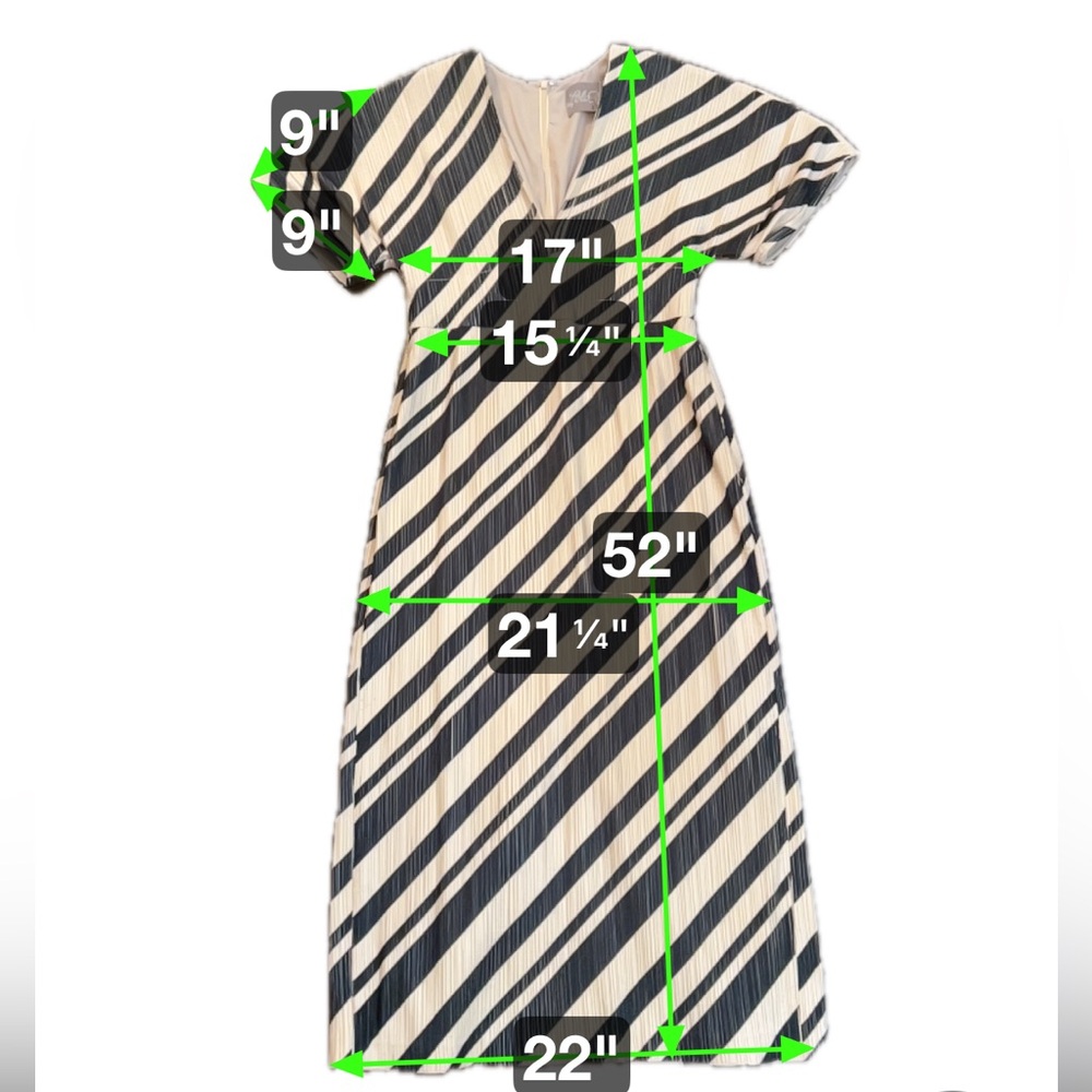 Lela Rose Size 12 Sheath Dress Black and Cream Diagonal Stripe V-Neck Midi NWT - Picture 4 of 16